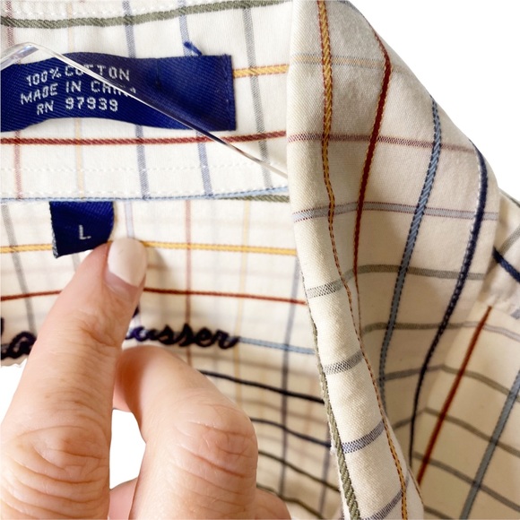 Alan Flusser Multicolor Check Plaid Button Down Large - Picture 5 of 5